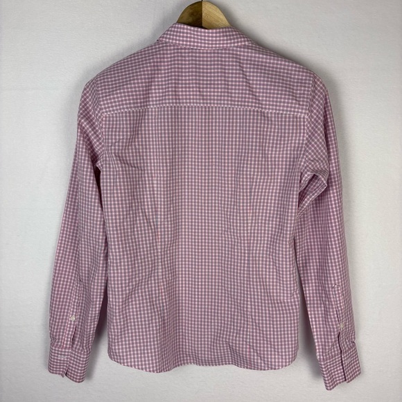Brooks Brothers Pink Blue Plaid No-Iron Fitted Button Down Shirt - Picture 4 of 5